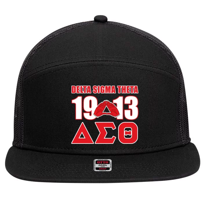 Delta Sigma Theta Sorority Paraphernalia Delta 1913 Hbcu 7 Panel Mesh Trucker Snapback Hat