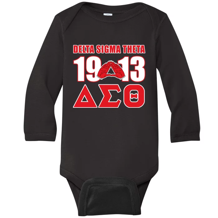 Delta Sigma Theta Sorority Paraphernalia Delta 1913 Hbcu Baby Long Sleeve Bodysuit