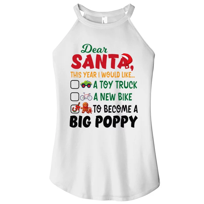 Dear Santa This Year I Would Like To Become A Big Poppy Women’s Perfect Tri Rocker Tank