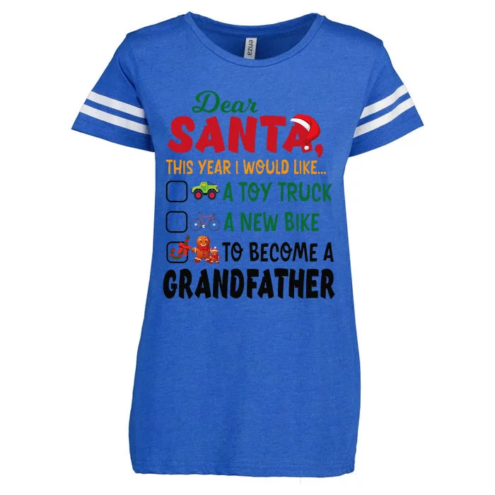 Dear Santa This Year I Would Like To Become A Grandfather Enza Ladies Jersey Football T-Shirt