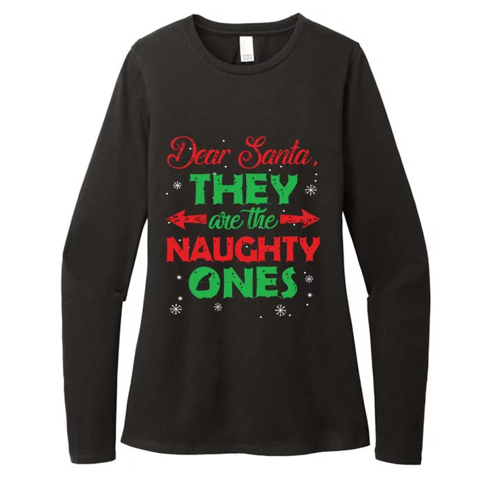 Dear Santa They Are The Naughty Ones Christmas Gift Short Sleeve Womens CVC Long Sleeve Shirt