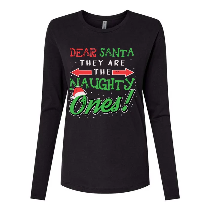 Dear Santa They Are The Naughty Ones Funny Christmas Gifts Womens Cotton Relaxed Long Sleeve T-Shirt