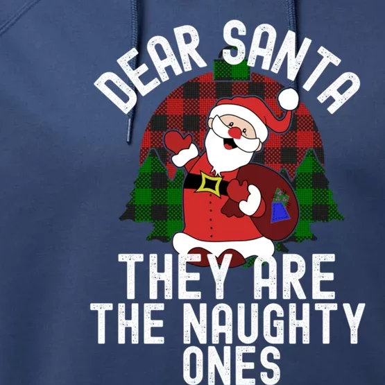 Dear Santa They Are The Naughty Ones Funny Christmas Cool Gift Performance Fleece Hoodie