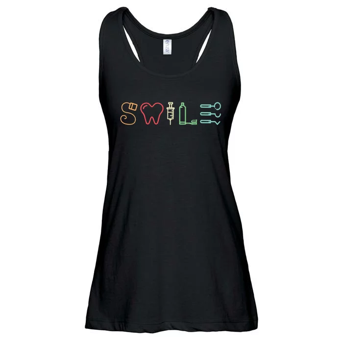 Dentist Smile Teeth Dental Hygienist Funny Dentist Vintage Ladies Essential Flowy Tank