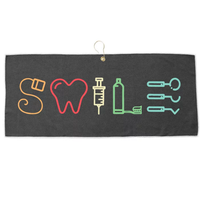 Dentist Smile Teeth Dental Hygienist Funny Dentist Vintage Large Microfiber Waffle Golf Towel