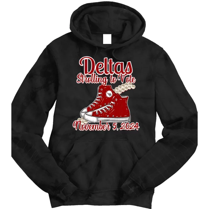 Deltas Strolling To Vote November 5 2024 Chucks And Pearls Tie Dye Hoodie