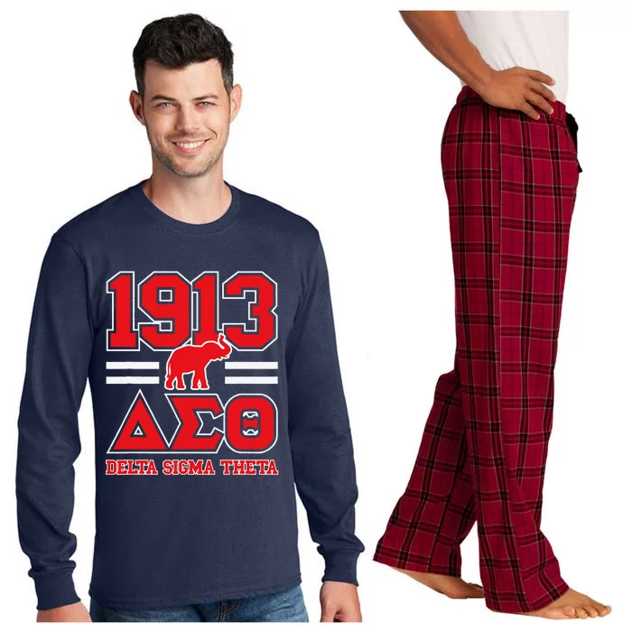 Delta Sigma Theta Sorority Paraphernalia Delta 1913 Hbcu Long Sleeve Pajama Set