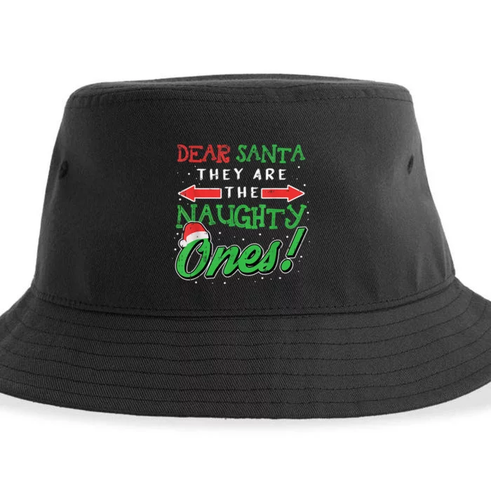 Dear Santa They Are The Naughty Ones Funny Christmas Gifts Sustainable Bucket Hat