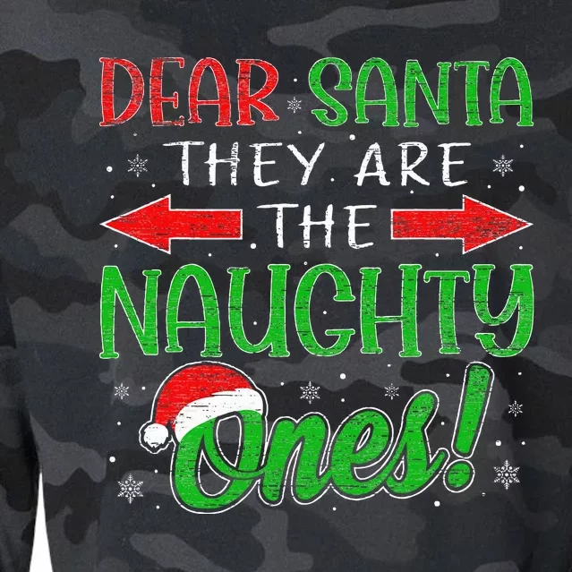 Dear Santa They Are The Naughty Ones Funny Christmas Gifts Cropped Pullover Crew