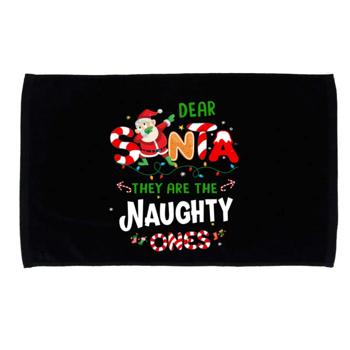 Dear Santa They Are The Naughty Ones Funny Christmas Gift Microfiber Hand Towel