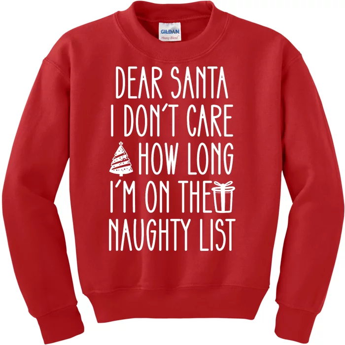 Dear Santa The Naughty List Was So Worth It Offensive Christmas Kids Sweatshirt