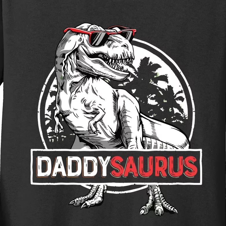 Daddy Saurus T Rex Dinosaur Father's Day Family Matching Kids Long Sleeve Shirt