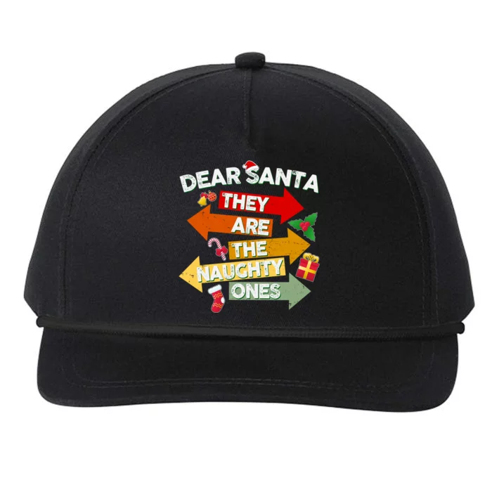 Dear Santa They Are The Naughty Ones Snapback Five-Panel Rope Hat