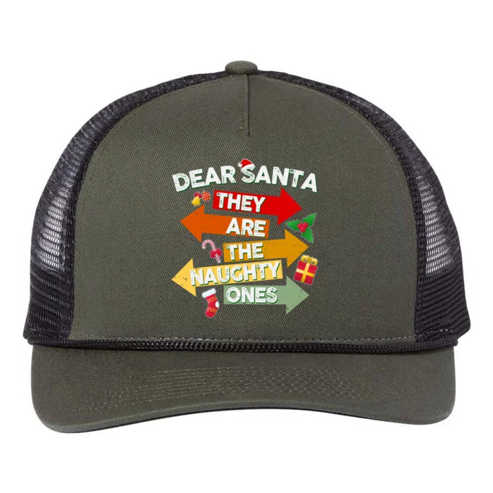 Dear Santa They Are The Naughty Ones Retro Rope Trucker Hat Cap