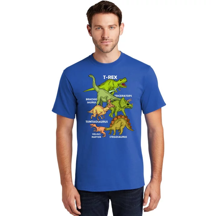 Dinosaur Species T Rex  Triceratops Dinosaur Tall T-Shirt