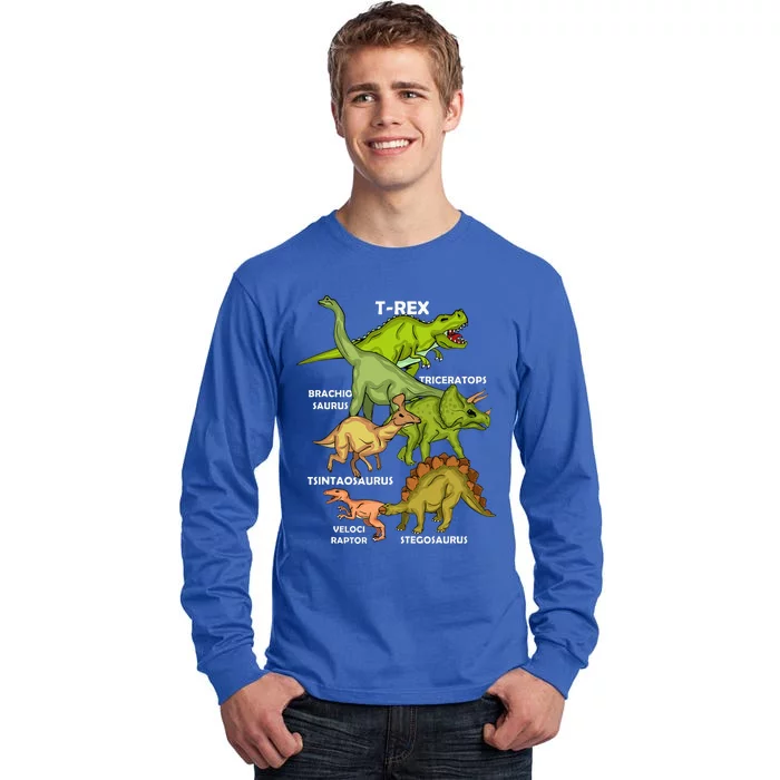 Dinosaur Species T Rex  Triceratops Dinosaur Tall Long Sleeve T-Shirt