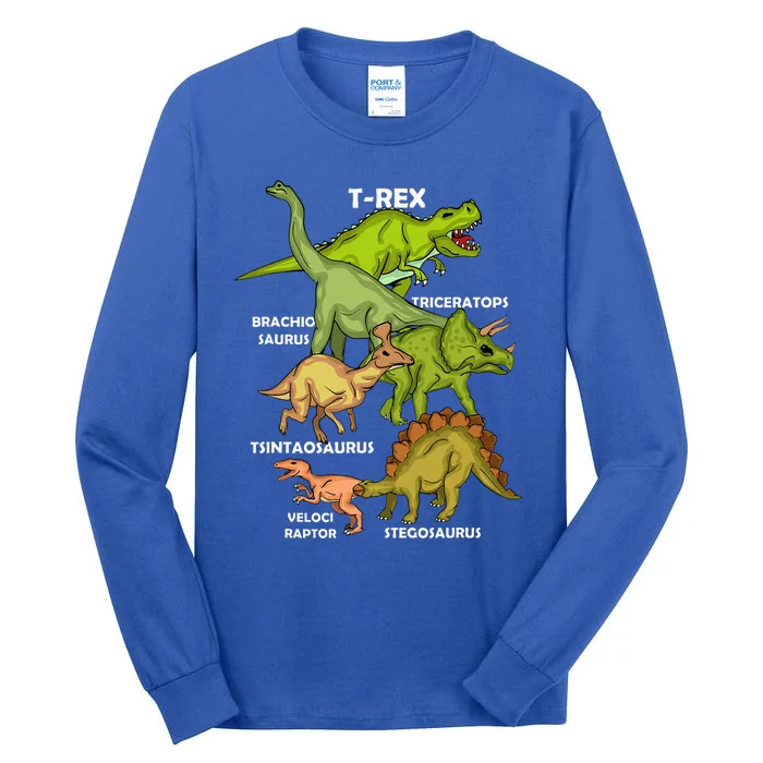 Dinosaur Species T Rex  Triceratops Dinosaur Tall Long Sleeve T-Shirt