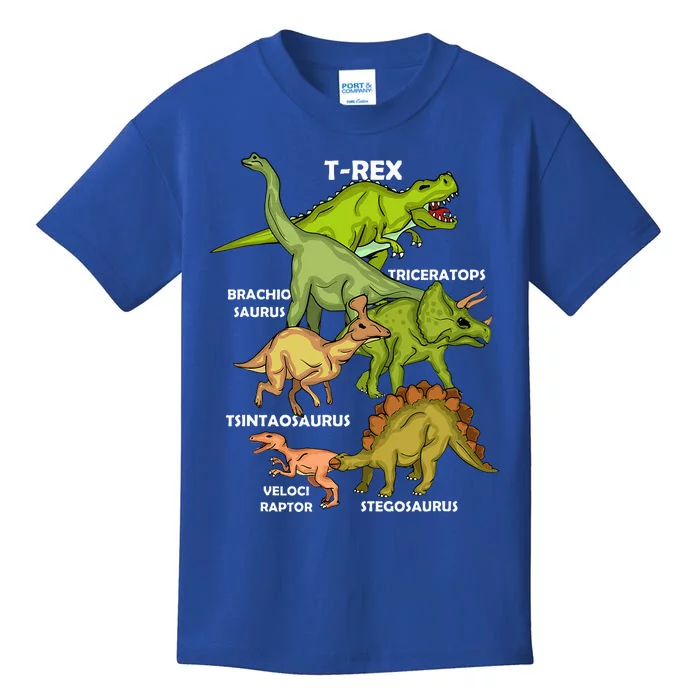 Dinosaur Species T Rex  Triceratops Dinosaur Kids T-Shirt