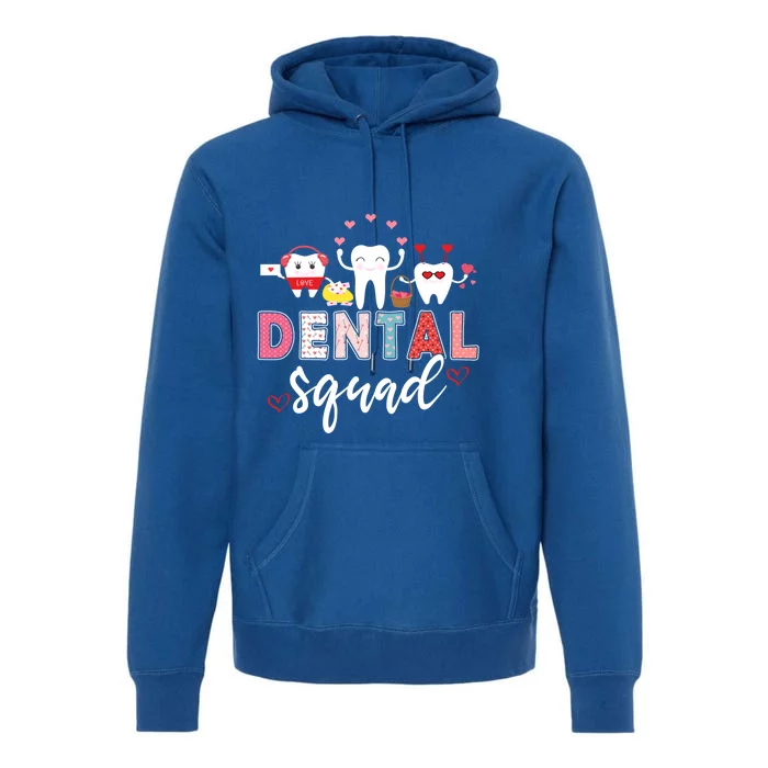 Dental Squad Teeth Dentist Valentine's Day Dental Assistant Cool Gift Premium Hoodie