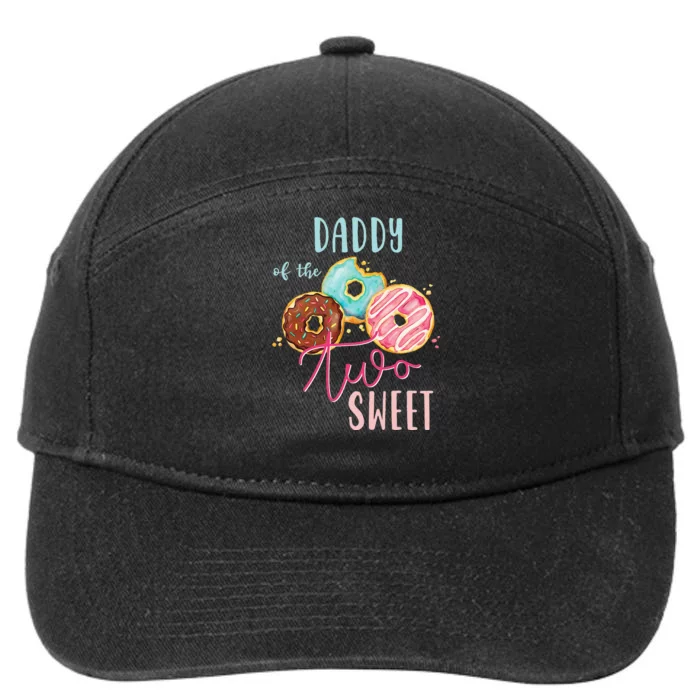 Daddy Sweet Two Donut Birthday Party Theme 7-Panel Snapback Hat