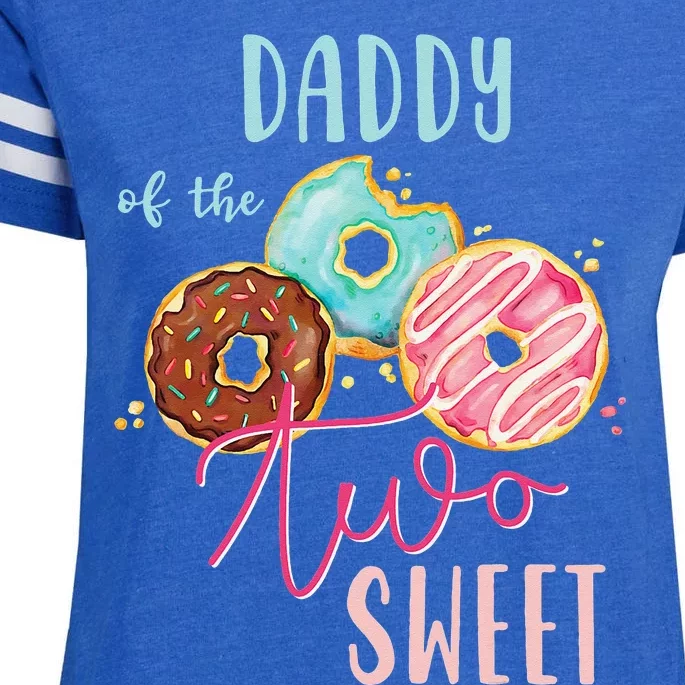 Daddy Sweet Two Donut Birthday Party Theme Enza Ladies Jersey Football T-Shirt