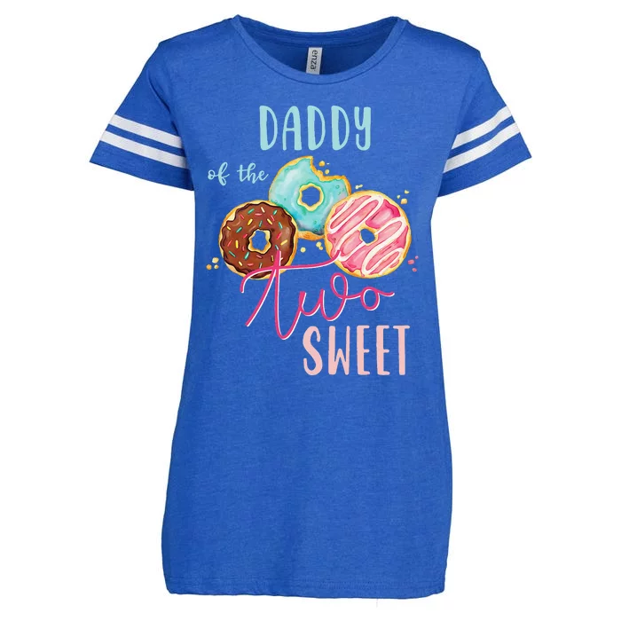 Daddy Sweet Two Donut Birthday Party Theme Enza Ladies Jersey Football T-Shirt