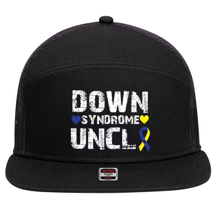 Down Syndrome Uncle Family Matching For Down Syndrome Awareness Gift 7 Panel Mesh Trucker Snapback Hat