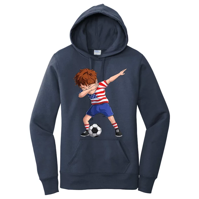 Dabbing Soccer  United States Jersey USA Football Women's Pullover Hoodie