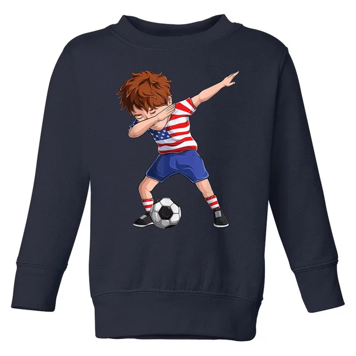 Dabbing Soccer  United States Jersey USA Football Toddler Sweatshirt