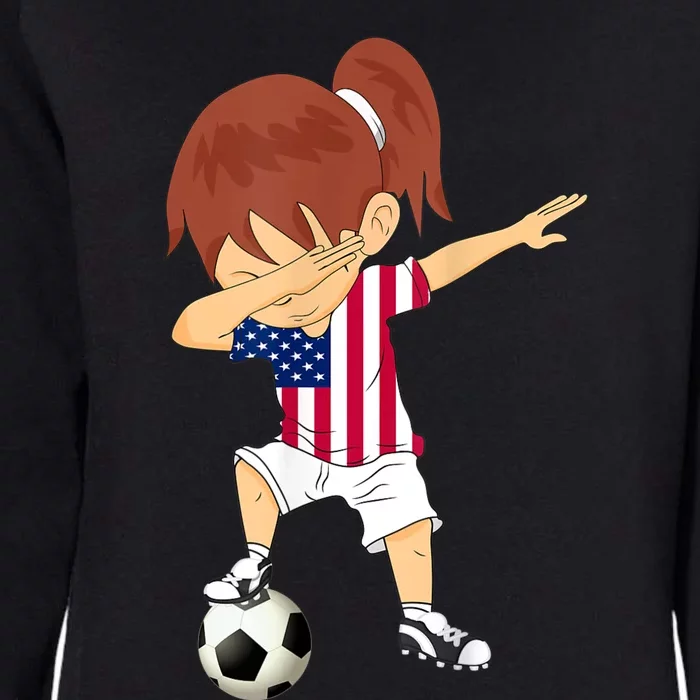 Dabbing Soccer USA Jersey Girls American Football Womens California Wash Sweatshirt