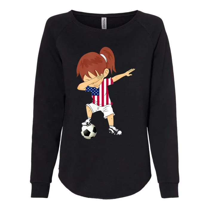 Dabbing Soccer USA Jersey Girls American Football Womens California Wash Sweatshirt