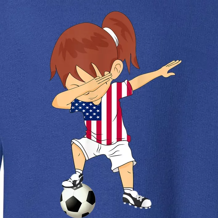 Dabbing Soccer USA Jersey Girls American Football Toddler Sweatshirt