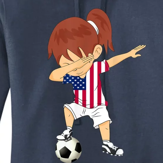 Dabbing Soccer USA Jersey Girls American Football Women's Pullover Hoodie