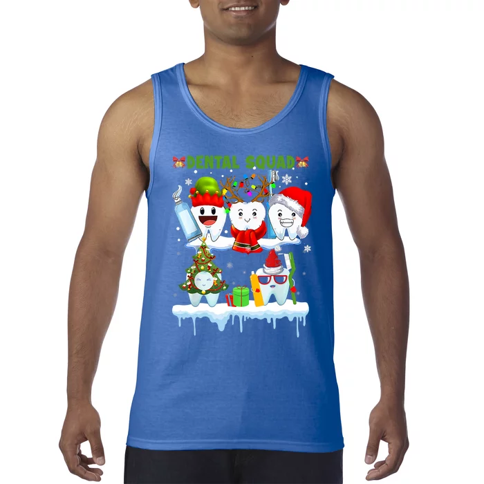 Dental Squad Ugly Christmas Teeth Santa Tree Dental Hygiene Gift Tank Top