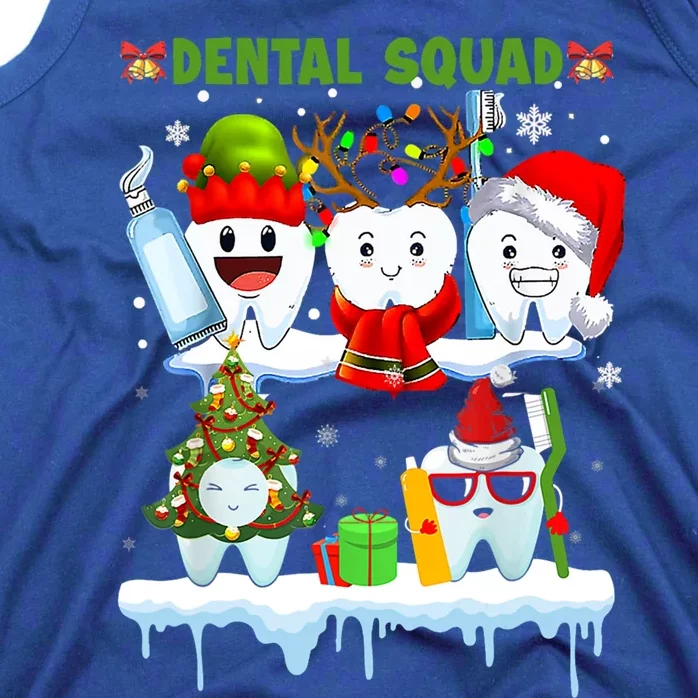 Dental Squad Ugly Christmas Teeth Santa Tree Dental Hygiene Gift Tank Top