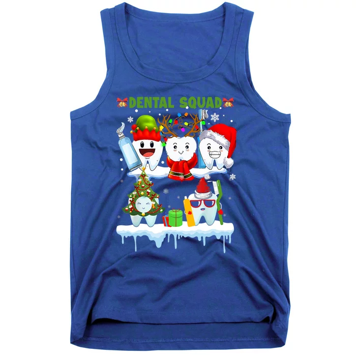 Dental Squad Ugly Christmas Teeth Santa Tree Dental Hygiene Gift Tank Top