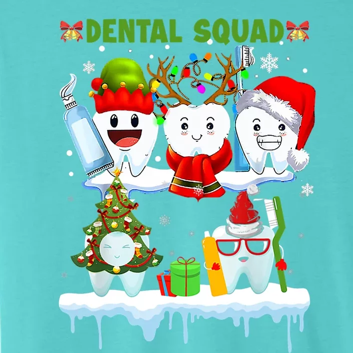 Dental Squad Ugly Christmas Teeth Santa Tree Dental Hygiene Gift ChromaSoft Performance T-Shirt