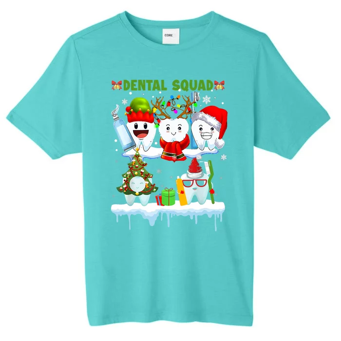 Dental Squad Ugly Christmas Teeth Santa Tree Dental Hygiene Gift ChromaSoft Performance T-Shirt