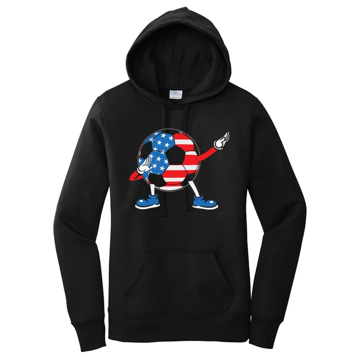 Dabbing Soccer USA Flag For Soccer Lover Women's Pullover Hoodie