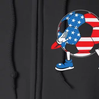 Dabbing Soccer USA Flag For Soccer Lover Full Zip Hoodie