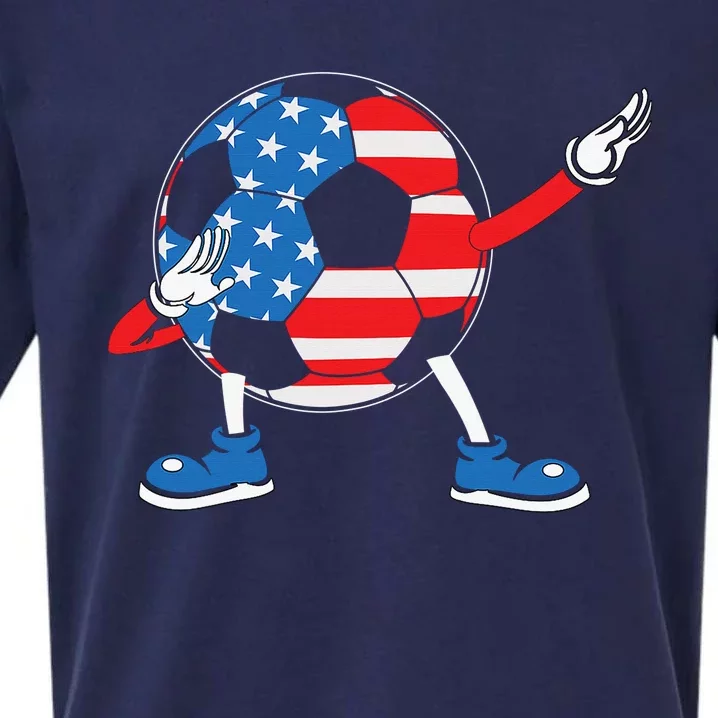 Dabbing Soccer USA Flag For Soccer Lover Sueded Cloud Jersey T-Shirt