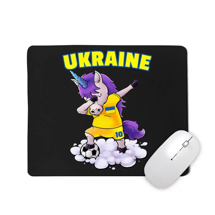 Dabbing Soccer Unicorn Ukraine Jersey Ukrainian Football Mousepad