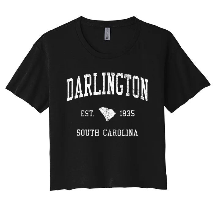 Darlington Sc Vintage Athletic Sports Js01 Women's Crop Top Tee