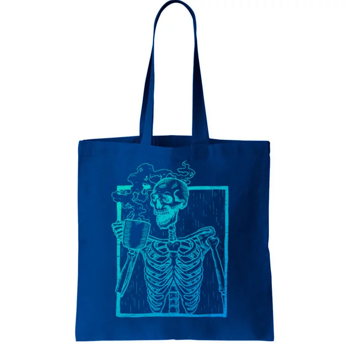 Distressed Skeleton Vintage Smiling Skull Ing Coffee Gift Tote Bag