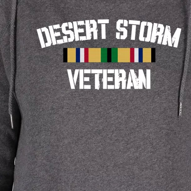 Desert Storm Veteran Pride Persian Gulf War Service Ribbon Gift Womens Funnel Neck Pullover Hood