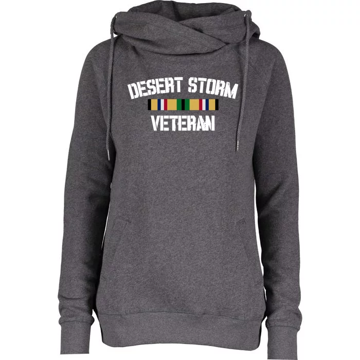 Desert Storm Veteran Pride Persian Gulf War Service Ribbon Gift Womens Funnel Neck Pullover Hood