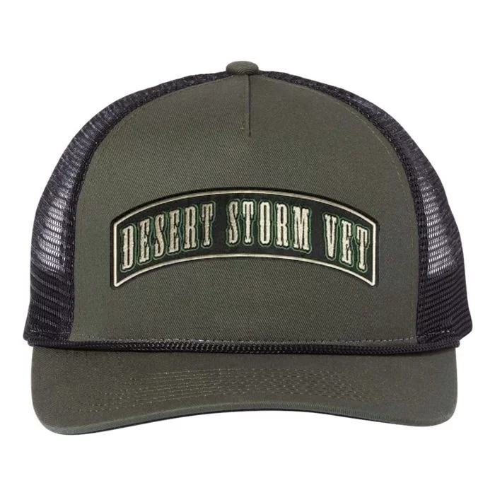 Desert Storm Veteran Retro Rope Trucker Hat Cap