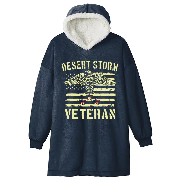 Desert Storm Veteran Eagle Stars And Stripes Hooded Wearable Blanket