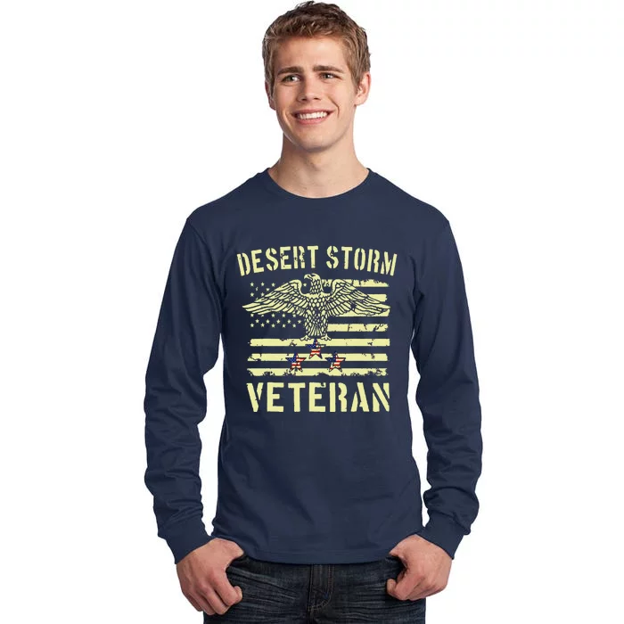 Desert Storm Veteran Eagle Stars And Stripes Tall Long Sleeve T-Shirt