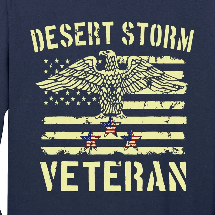 Desert Storm Veteran Eagle Stars And Stripes Tall Long Sleeve T-Shirt